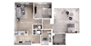 2BR 1BA (1140 SF)